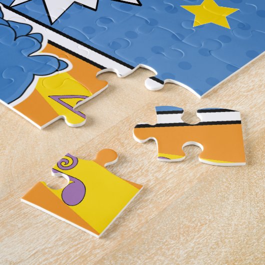 Dinosaurus Verjaardagsfeest Jigsaw Puzzel (Zijkant)