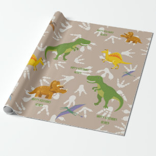Dinosaurus Verjaardagsfeest, Kind Verjaardag, aang Cadeaupapier
