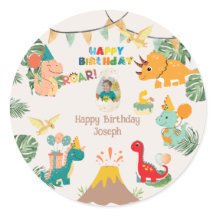 Dinosaurus Verjaardagsfeest Papier Bord – Aangepas