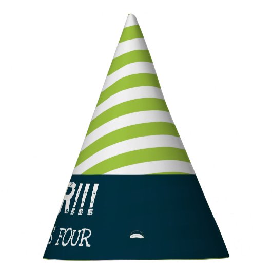 Dinosaurus Verjaardagsfeest Petten Groene Strepen Feesthoedjes (Rechts)