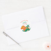 Dinosaurus Verjaardagsfeest Schattige Triceratops Ronde Sticker (Envelop)