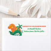 Dinosaurus Verjaardagsfeest | Schattigee Oranje Tr Etiket (Insitu)