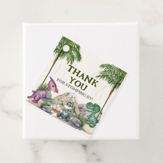 Dinosaurus Verjaardagsfeest T-rex Waterverf Bedankjes Labels (In situ)