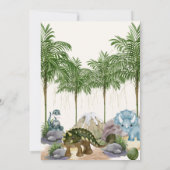 Dinosaurus Verjaardagsfeest T-rex Waterverf Foto Kaart (Achterkant)