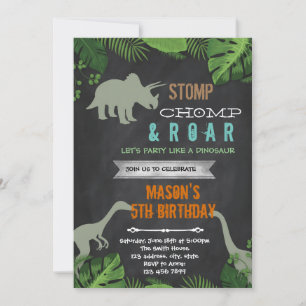 Dinosaurus verjaardagsfeest uitnodiging