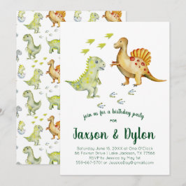 Dinosaurus verjaardagsfeest uitnodiging