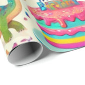 Dinosaurus Verjaardagsfeest Verpakkingspapier Cadeaupapier (Rol Hoek)
