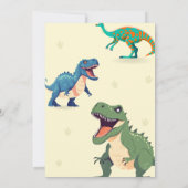 Dinosaurus Verjaardagsfeest Verticale Uitnodiging (Achterkant)
