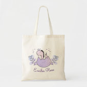 Dinosaurus Verjaardagsfeestgeschenken Roze Paarse Tote Bag (Voorkant)