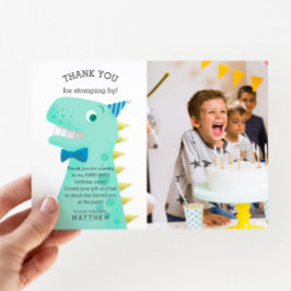 Dinosaurus verjaardagsfeestje aangepaste foto bedankkaart