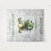 Dinosaurus Verjaardagsfeestje Achtergrond Wandkleed (Voorkant (horizontaal))