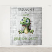 Dinosaurus Verjaardagsfeestje Achtergrond Wandkleed (Voorkant)