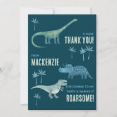 Dinosaurus Verjaardagsfeestje Bedankt (Voorkant)