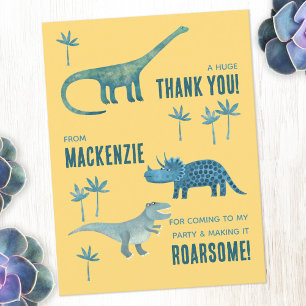 Dinosaurus Verjaardagsfeestje Bedankt Briefkaart