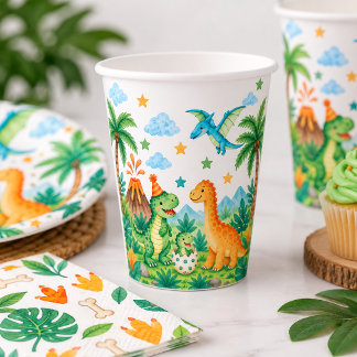 Dinosaurus verjaardagsfeestje bekers