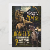 Dinosaurus verjaardagsfeestje, Brullende T Rex Jur Kaart (Voorkant)