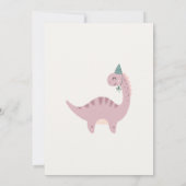 Dinosaurus Verjaardagsfeestje Dank je kaart (Achterkant)