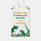 Dinosaurus Verjaardagsfeestje Dank u Label Cadeaulabel (Voorkant)