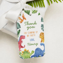 Dinosaurus Verjaardagsfeestje Dank u Label Cadeaulabel