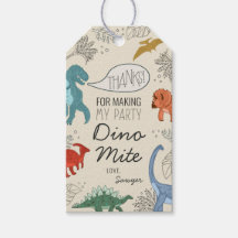 Dinosaurus verjaardagsfeestje favor gift tags
