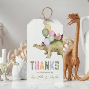 Dinosaurus verjaardagsfeestje favor tags cadeaulabel