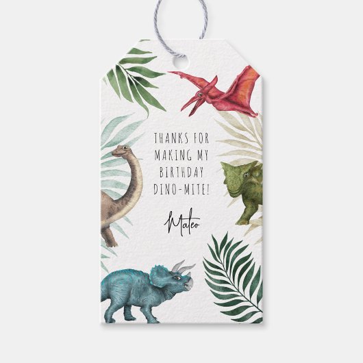 Dinosaurus Verjaardagsfeestje Gift Label Cadeaulabel