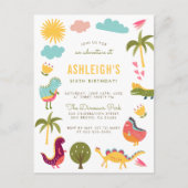 Dinosaurus verjaardagsfeestje | Jongens- of meisje Uitnodiging Briefkaart (Voorkant)