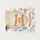 Dinosaurus verjaardagsfeestje met reusachtig Dino- Wandkleed (Voorkant (horizontaal))