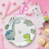 Dinosaurus verjaardagsfeestje papier papieren bordje (Feest)