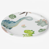 Dinosaurus verjaardagsfeestje papier papieren bordje (Gekanteld)
