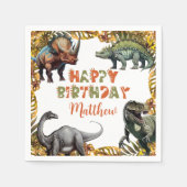 Dinosaurus verjaardagsfeestje papier servet (Voorkant)