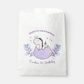 Dinosaurus Verjaardagsfeestje Roze Paarse Dank u Bedankzakje (Voorkant)