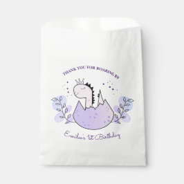 Dinosaurus Verjaardagsfeestje Roze Paarse Dank u Bedankzakje