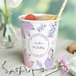 Dinosaurus Verjaardagsfeestje Roze Paarse Papieren Bekers