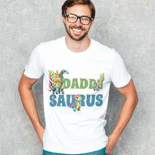 Dinosaurus Verjaardagsfeestje Schattige Papa Sauru T-shirt