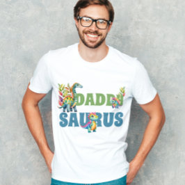 Dinosaurus Verjaardagsfeestje Schattige Papa Sauru T-shirt