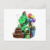 Dinosaurus verjaardagsfeestje voor een schattige T Briefkaart (Voorkant)