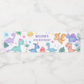 Dinosaurus Verjaardagsfeestje Waterfles Label Waterfles Etiket (Enkel label)