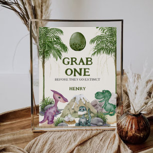 Dinosaurus Verjaardagsfeestvoorteken Perfect Poster