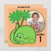 Dinosaurus Verjaardagsfoto Kaart (Voorkant / Achterkant)