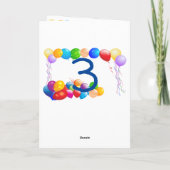 Dinosaurus verjaardagskaart voor 3 jaar oud kaart (Achterkant)