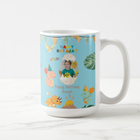 Dinosaurus verjaardagsmok Geschenk – Aangepaste na Koffiemok (Rechts)