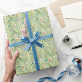 Dinosaurus verjaardagspatroon met schattige dinosa cadeaupapier