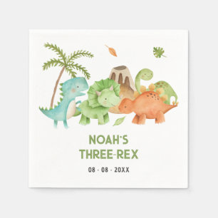 Dinosaurus Verjaardagsservetten - Boy Kinder Trex Servet