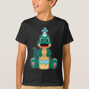 Dinosaurus verjaardagstaart kaars t-shirt