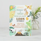 Dinosaurus Verjaardagsuitnodiging – Bewerkbaar Kin Kaart (Staand voorkant)