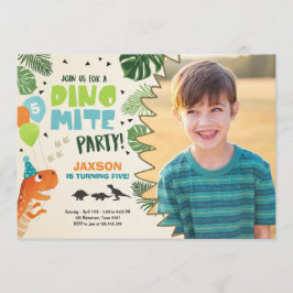 Dinosaurus verjaardagsuitnodiging Dino mite T-Rex Kaart