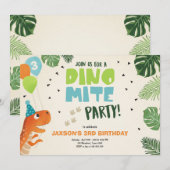 Dinosaurus verjaardagsuitnodiging Dino mite T-Rex  Kaart (Voorkant / Achterkant)