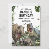 Dinosaurus verjaardagsuitnodiging Dino T-Rex verja Kaart (Voorkant)