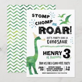Dinosaurus verjaardagsuitnodiging kaart
